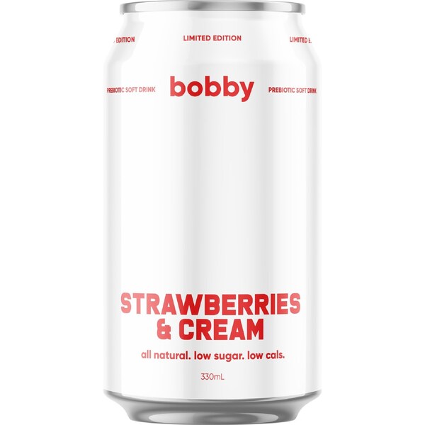 Bobby Prebiotic Soft Drink Strawberries & Cream 330mL