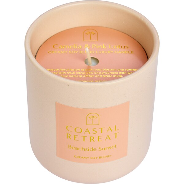 Coastal Retreat Soy Blend Luxury Candle Camelia & Pink Lotus 180g
