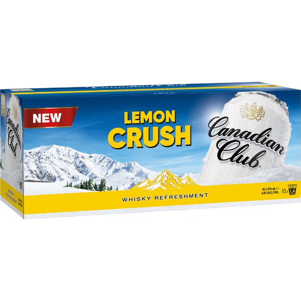 Canadian Club Lemon Crush 4.8% 375mL x 10 pack