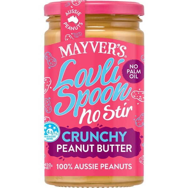 Mayver's Lovli Spoon No Stir Crunchy Peanut Butter 450g