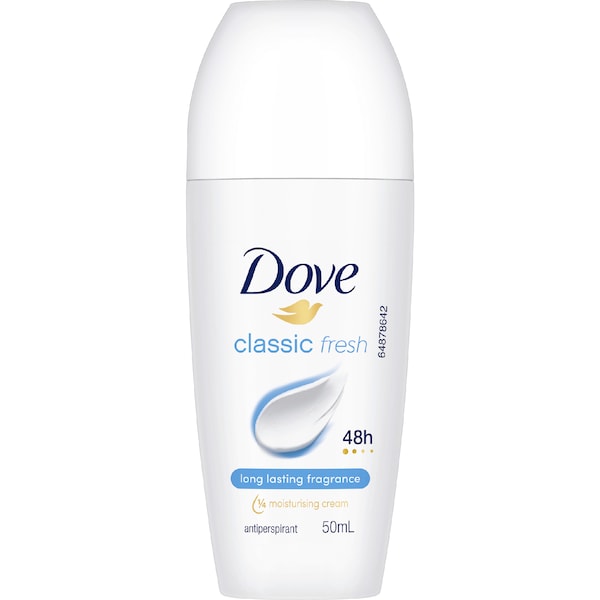 Dove Women 48HR Classic Fresh Roll On Antiperspirant Deodorant 50mL
