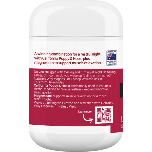 Nature's Way Magnesium+ Sleep Well Tablets 60 pack