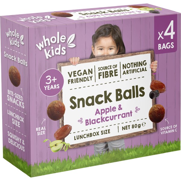 Whole Kids Snack Balls Apple & Blackcurrant 4 pack