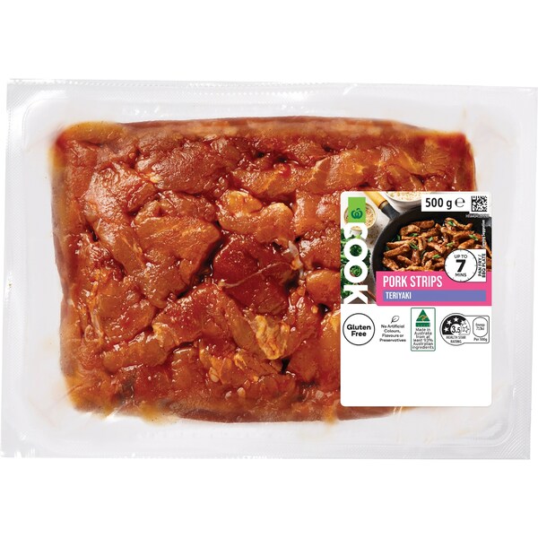 Woolworths COOK Pork Strips Teriyaki 500g