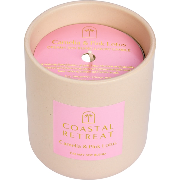 Coastal Retreat Soy Blend Luxury Candle Camelia & Pink Lotus 250g