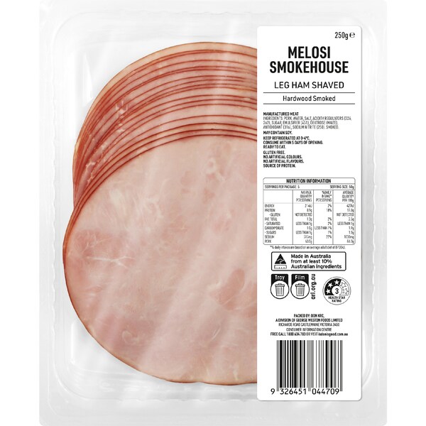 Don Melosi Smokehouse Leg Ham Shaved 250g