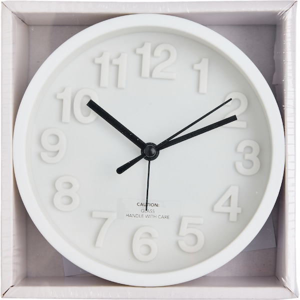 Coastal Retreat Round Table Clock White 13cm each
