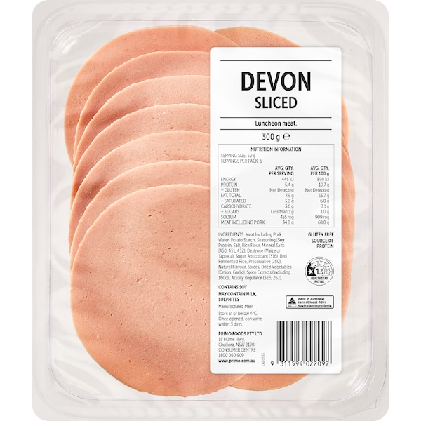 Devon Sliced 300g