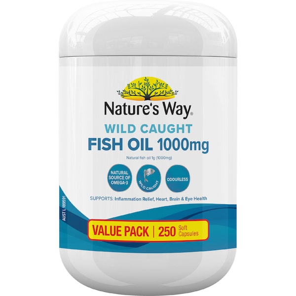 Nature's Way Wild Caught Fish Oil 1000mg Soft Capsules 250 pack