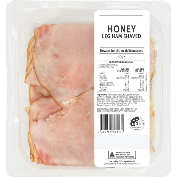 Honey Ham Shaved 300g