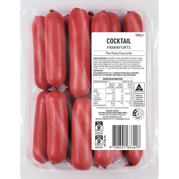 Cocktail Frankfurts 500g