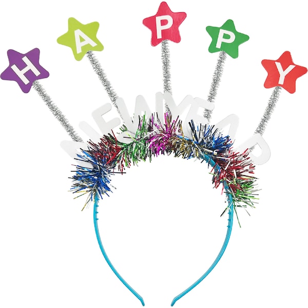 Whiz Pop Bang Happy New Year Headband Rainbow each