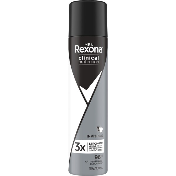 Rexona Men Clinical Protection 96H Antiperspirant Invisible 180mL