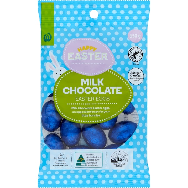 Woolworths Milk Chocolate Easter Eggs 150g