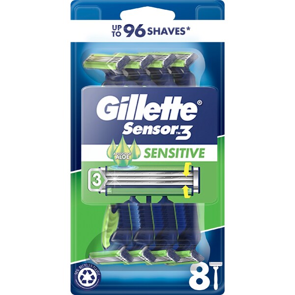 Gillette Sensor3 Sensitive Disposable Razors 8 pack