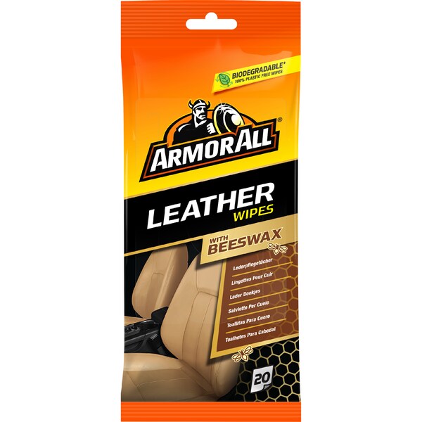 Armor All Leather Car Wipes With Beeswax 20 pack