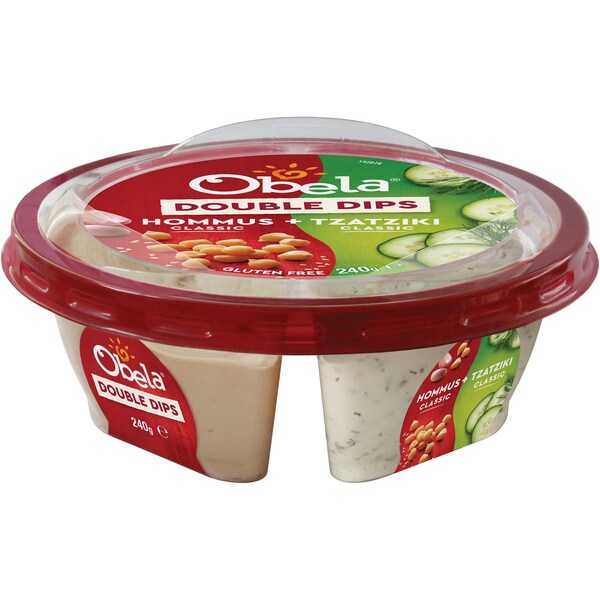 Obela Doubles Hommus & Tzatziki 240g