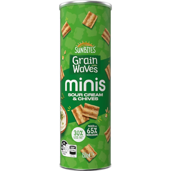 Sunbites Minis Grainwaves Sour Cream & Chives Chips Cannister 150g