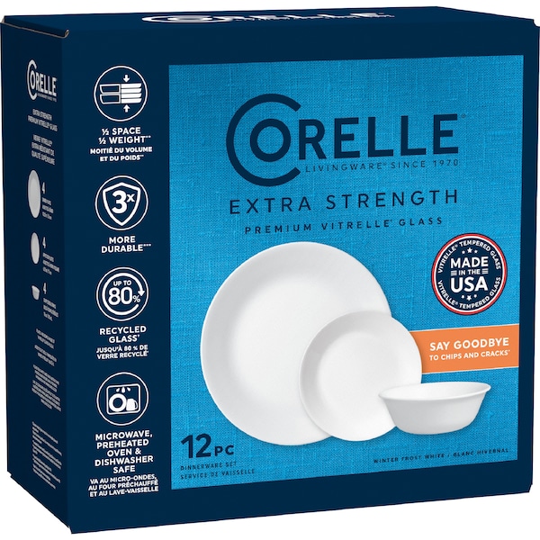 Corelle Extra Strength Dinnerware Set 12 pack