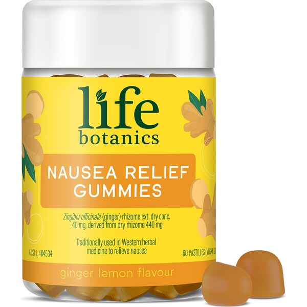 Life Botanics Nausea Relief Gummies Ginger Lemon Flavour 60 pack