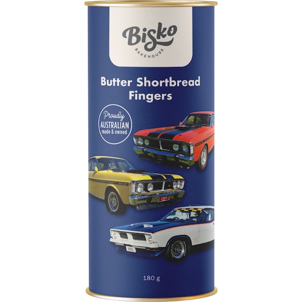 Bisko Bakehouse Butter Shortbread Fingers Cars Tube Assorted 180g