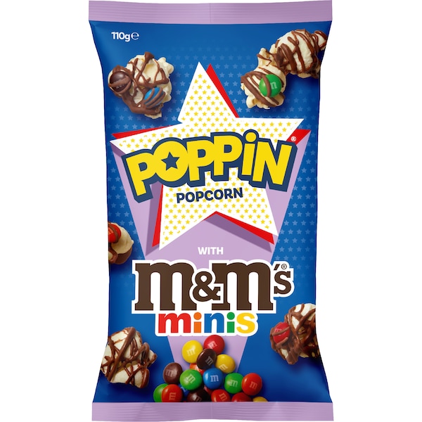 Poppin Ready To Eat Popcorn M&M's Minis 110g
