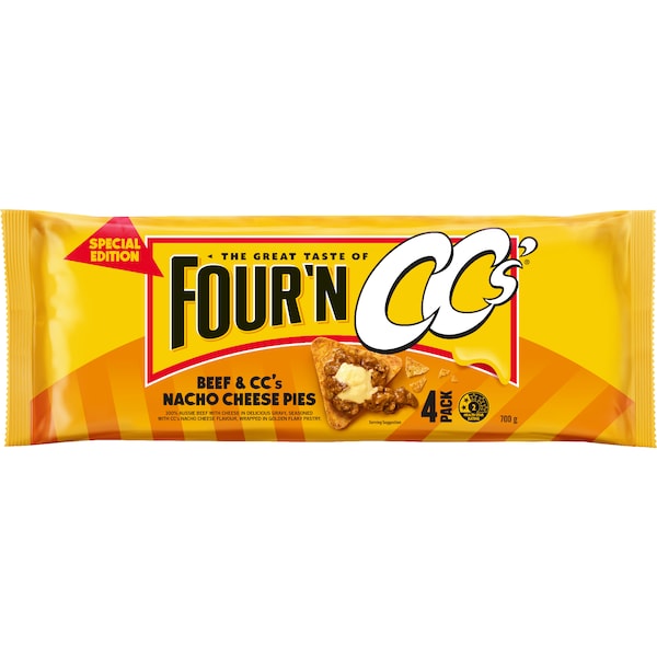 Four'N Twenty Beef & CC's Nacho Cheese Pies 4 pack
