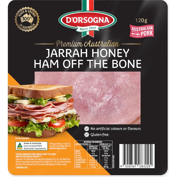 D'orsogna Premium Australian Jarrah Honey Ham Off The Bone 120g