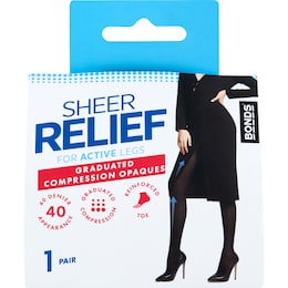 Bonds Sheer Relief Compression Hosiery 40 Denier Size T/XT each – Woolworths