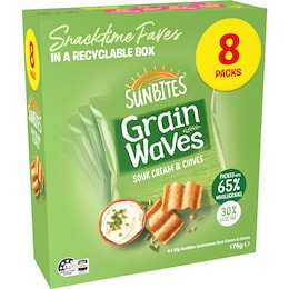 Sunbites Sunbites Grain Waves Sour Cream & Chives 22g x 8 pack