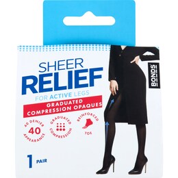 Bonds Sheer Relief Compression Hosiery 40 Denier Size Ave/T each – Woolworths