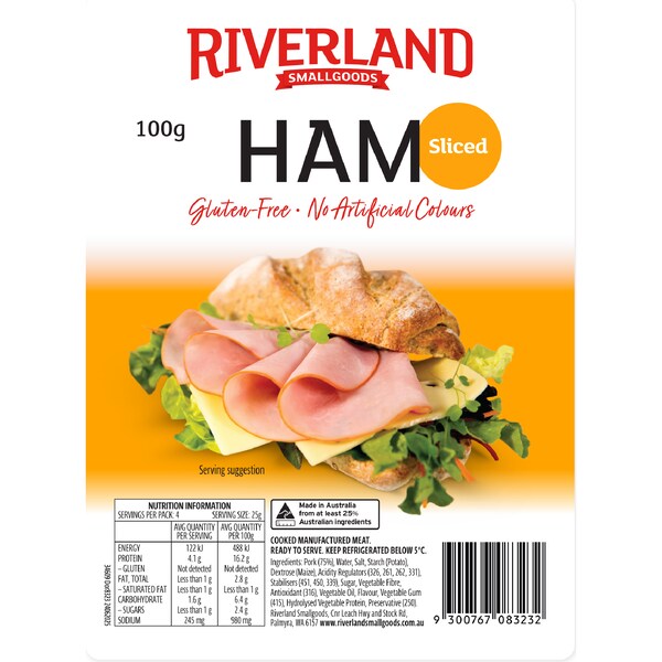 Riverland Ham Sliced 100g