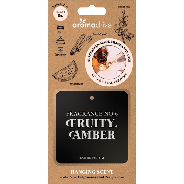 Aromadrive Hanging Square Car Air Freshener Fruity Amber each