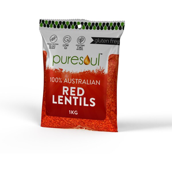 Puresoul Red Lentils Split 1kg