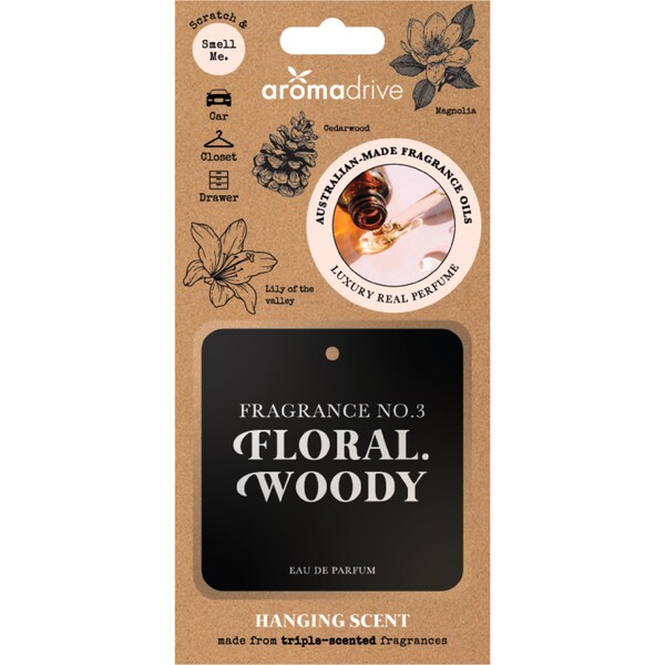 Aromadrive Hanging Square Car Air Freshener Floral Woody each