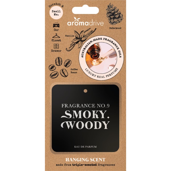 Aromadrive Hanging Square Car Air Freshener Smoky Woody each