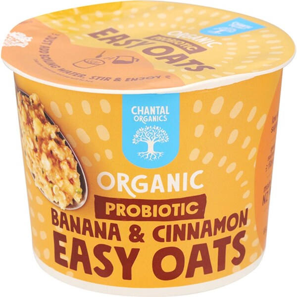 Chantal Organics Probiotic Banana & Cinnamon Easy Oats 65g