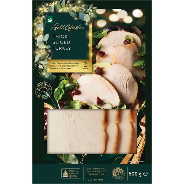 Woolworths Gold Thick Sliced Turkey 500g