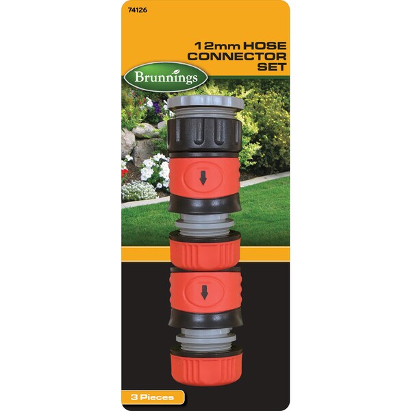 Brunnings 3 Pieces 12mm Hose Connector Set each
