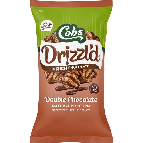 Cobs Drizzl'd Popcorn Double Chocolate 118g