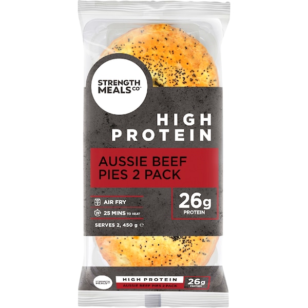 Strength Meals Co High Protein Frozen Beef Pie 2 pack