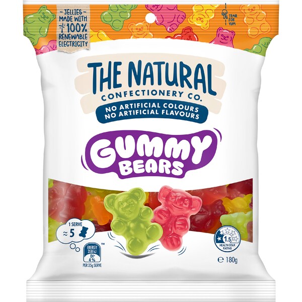 The Natural Confectionery Co. Gummy Bears 180g