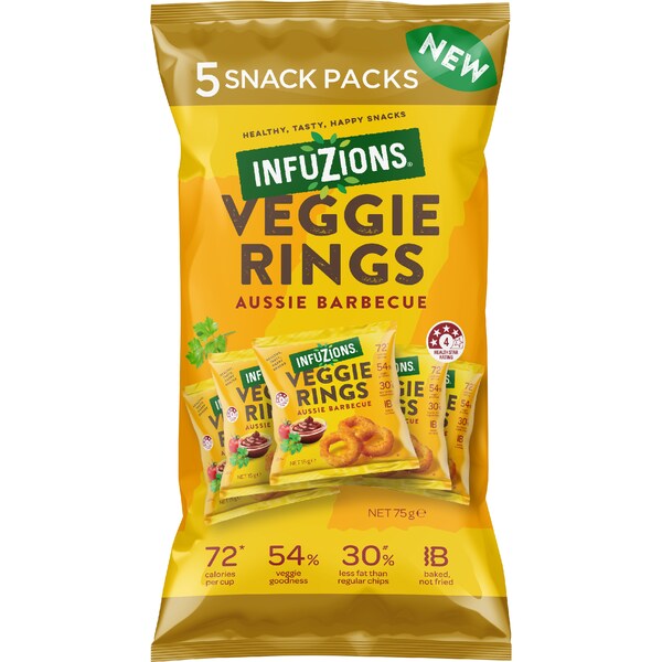 Infuzions Veggie Rings Aussie BBQ Snacks 5 pack