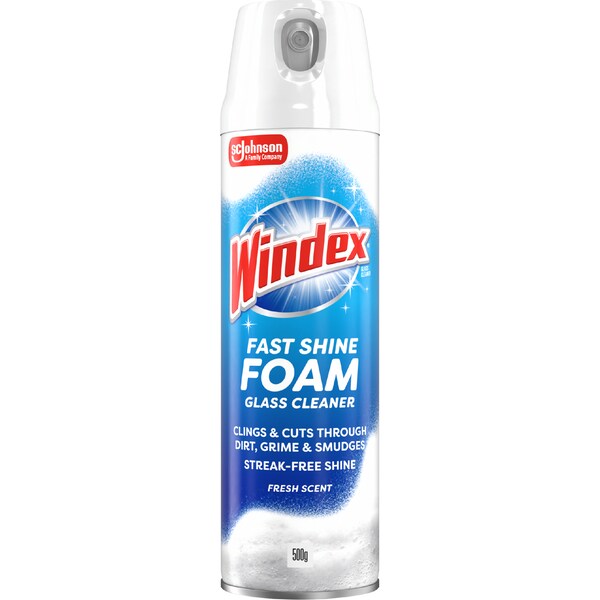 Windex Power Foaming Window Cleaner Fresh Scent 500g