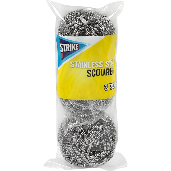 Strike Stainless Steel Scourers 3 pack
