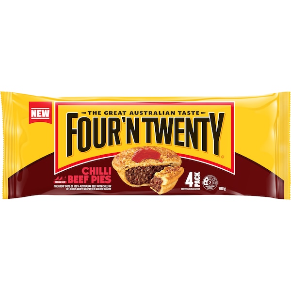 Four'N Twenty Chilli Beef Pies 4 pack
