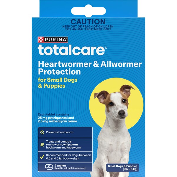 Total Care Heartwormer & Allwormer Protection Tablets For Puppies 2 pack