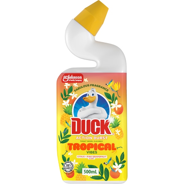 Duck Action Burst Toilet Bowl Cleaner Tropical Vibes 500mL