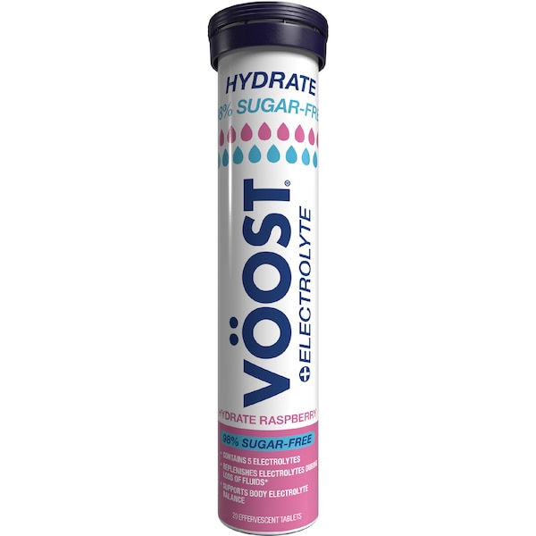 Voost Sugar Free Hydrate Effervescent Tablets Raspberry 20 pack