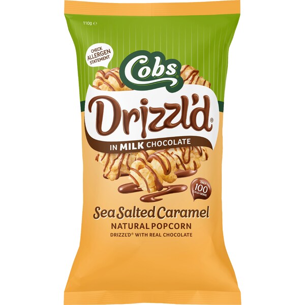 Cobs Drizzl'd Popcorn Milk Choc Sea Salt Caramel 110g